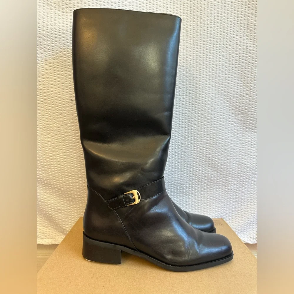 Valerie Stevens Heritage Black Leather Knee High Riding Boots Women’s Size 9